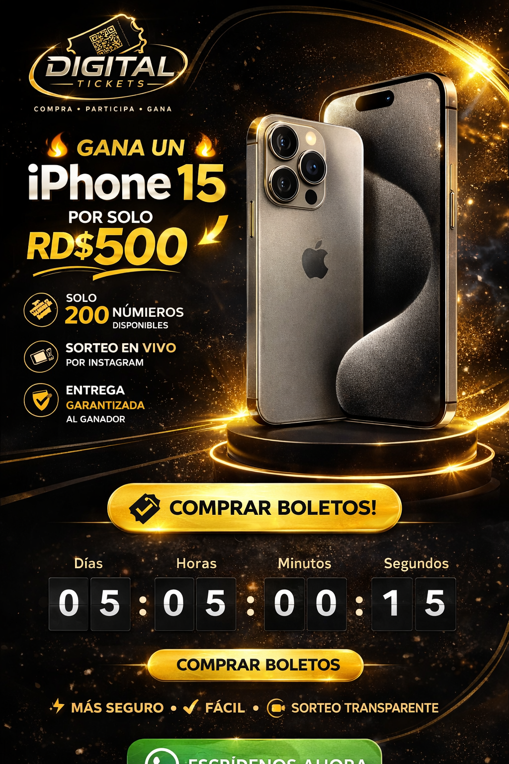 GANA UN IPHONE 15 POR SOLO RD$500
